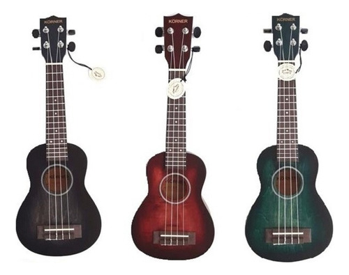 Ukelele Soprano Diseño Raspado Korner Aquila C Funda Ukrr Color Rojo