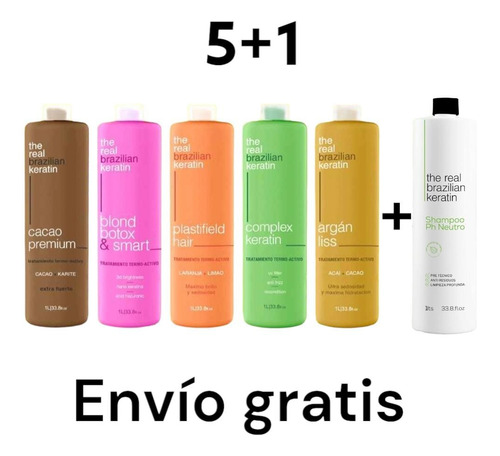 Combo 5 Alisados + Shampoo Neutro The Real Brazilian-