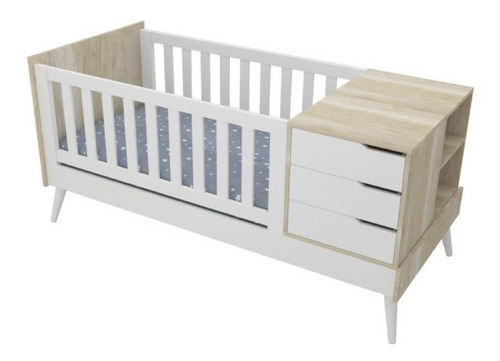 Cuna Funcional Bebe 1 Plaza Neo Nordica Baranda Desmontable