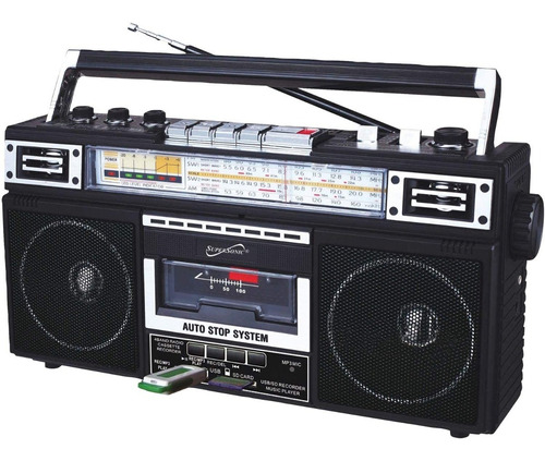 Grabadora Retro Convertidor A Mp3  Bluetooth Am Fm Sw 