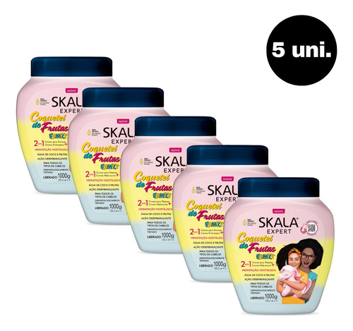 Kit 5 Creme Tratamento Skala 1kg Coquetel De Frutas Family