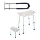 Silla Baño Soporte Ducha 130 Kg + Barra Seguridad Antidesliz