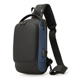 Mochila Cruzada Antirrobo Impermeable Para Hombre Carga Usb