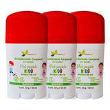 Kit 3 Desodorantes Niños En Barra Natural Sin Bicarbona - Naranja - 100% Natural