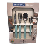 Cubiertos Tramontina Juego 24 Pzas Cocina Carmel Set Rex