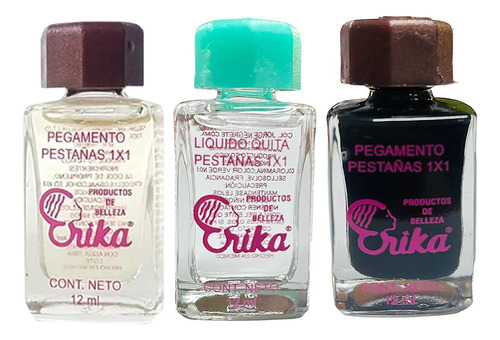 Erika Pegamento Transparente Negro Y Liquido Quita Pestañas