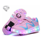 Ehauuo - Zapatos De Dos Ruedas Para Niños Con Luces, Patines