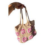 Bolso Playero Crochet Matera Tejida Artesanal Granny