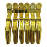 Pinzas Separadoras Peluqueria Gold Tipo Cocodrilo 6u Broches