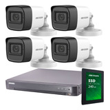 Kit 4 Camaras Seguridad Hikvision Con Audio !! 1080p 2mp M3k