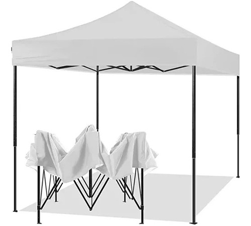 Toldo Plegable Lona Engomada Impermeable 2x2mts Blanco