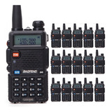 Kit 16 Rádio Comunicador Ht Dual Band Airsoft Uv-5r Fm Fone