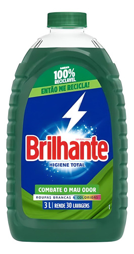 Sabão Líquido Brilhante Higiene Total Lava Roupas Líquido Higiene Total Galão 3 L