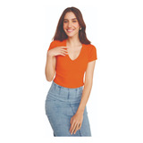 Blusa Casual Dama Naranja Cut Out 604-34