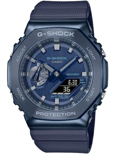 Reloj Casio G Shock Gm-2100n-2a Azul Metalico Casiocentro