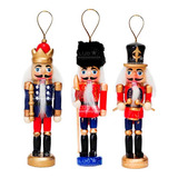 Cascanueces De Madera Muñeco Decorativo De Navidad Pack De 3