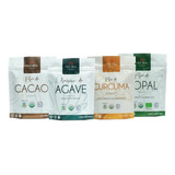 4 Pack Mix Azúcar De Agave, Cacao, Cúrcuma Y Nopal En Polvo