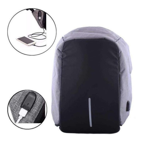 Mochila Antirrobo Morral Bolso Puerto Usb 