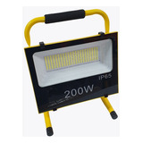 Foco Proyector Led Recargable 200w Con Luz Emergencia