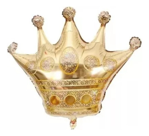 10 Balão Metalizado Coroa Dourado Príncipe Princesa