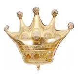 10 Balão Metalizado Coroa Dourado Príncipe Princesa