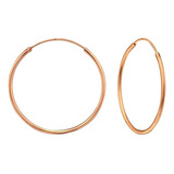 Argollas Lisas Plata + Oro Rosado 30 Mm Para Hombre Y Mujer