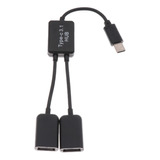 Cabo Otg Usb-c Macho Para Usb 2.0 Duplo Fêmea