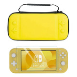 Estuche Rígido Amarillo Nintendo Swicth Lite + Vidrio