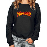 Poleron Sin Capucha Thrasher Magazine Skate Calidad Moda Unisex Full Estampado