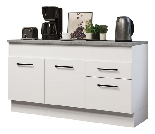 Mueble Inferior Cocina Madesa Agata 150cm (con Encimera) B Color Blanco