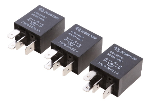 3pcs Spst Relés Con Enchufe Arnés De 4 Pin 24v 30a Para