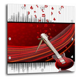 Dpp_152762_3 Una Guitarra Contra Un Fondo Rojo Notas Mu...