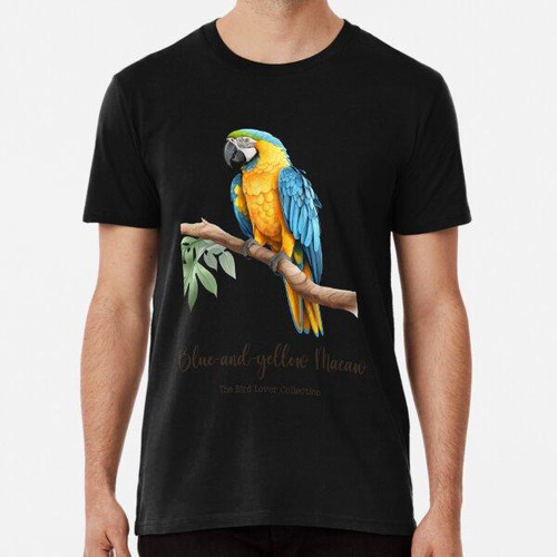 Remera Un Guacamayo Azul Y Amarillo Algodon Premium