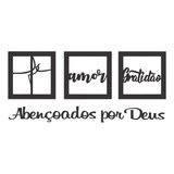 Kit 3 Quadros Fé Abençoados Por Deus Cabeceira Mdf Vazado