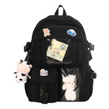 Oferta Especial Mochila Estética Kawaii Para Mujer, Mochila Con Insignia De Muñeca De Oso