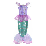 Disfraz De Princesa De Sirena Para Niñas, Con 5 Accesorios