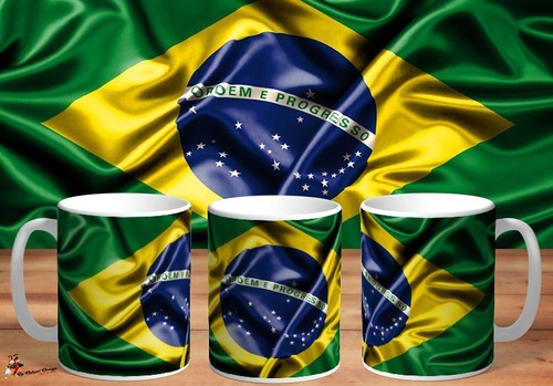 Taza - Tazón De Ceramica Brasil Bandera 4k Art