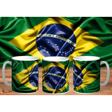Taza - Tazón De Ceramica Brasil Bandera 4k Art