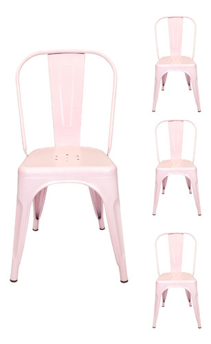 Kit 4 Cadeiras Design Tolix Industrial P/ Bar, Área Externa