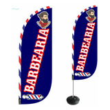 Wind Banner Barbearia Alta Qualidade Kit Completo Dupla Face