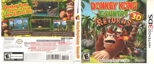 Donkey Kong Country Returns 3ds Portada Original De Repuesto