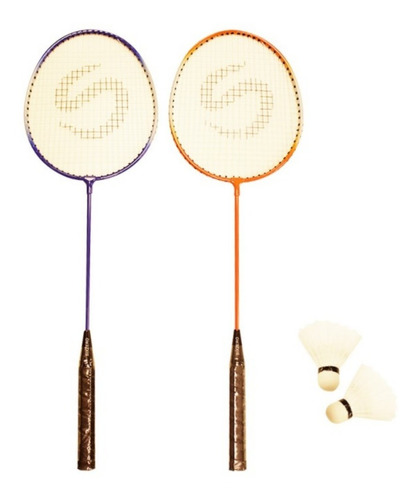 Kit Badminton Sixzero 2 Raquetas + 2 Plumas + Funda Adulto