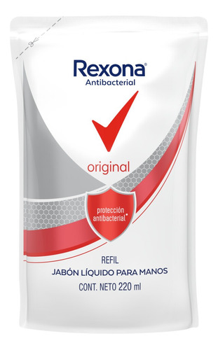 Jabón Líquido Rexona Antibacterial Original Repuesto 220 ml