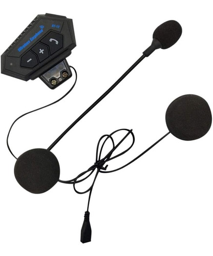 Fone Microfone Capacete Moto Bluetooth Bt-12 Motoboy Chamada