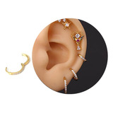 Aro Piercing Oreja Argolla Clicker Arracada Cristales Acero