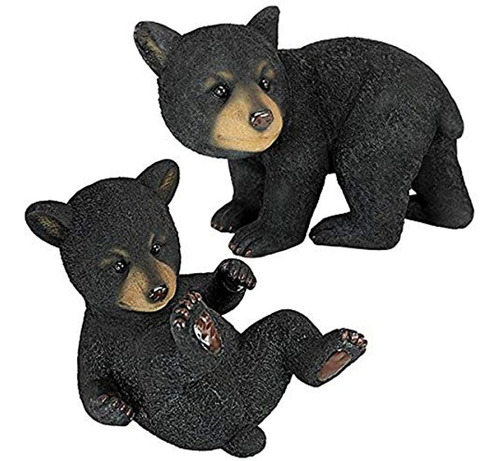 Diseño Toscano Rolypoly Bear Cub Statue Set De 2
