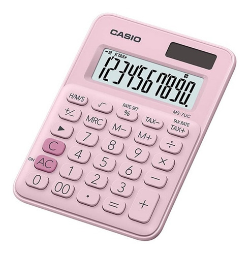 Mini Calculadora Casio De Mesa - 10 Dígitos - Rosa