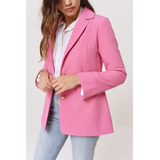 Saco Blazer Mujer Liso Rosa