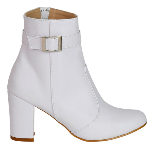 Botin Rojo Intenso Mujer Blanco Tipo Napa 4330