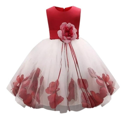 Vestido Princesa Niña Flores Fiesta Bautizo Navidad Disfraz2